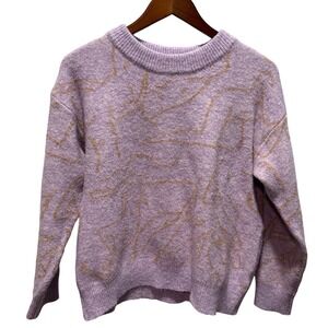 FRNCH Paris Women's Lavender Knit Sweater Abstract Design Size M